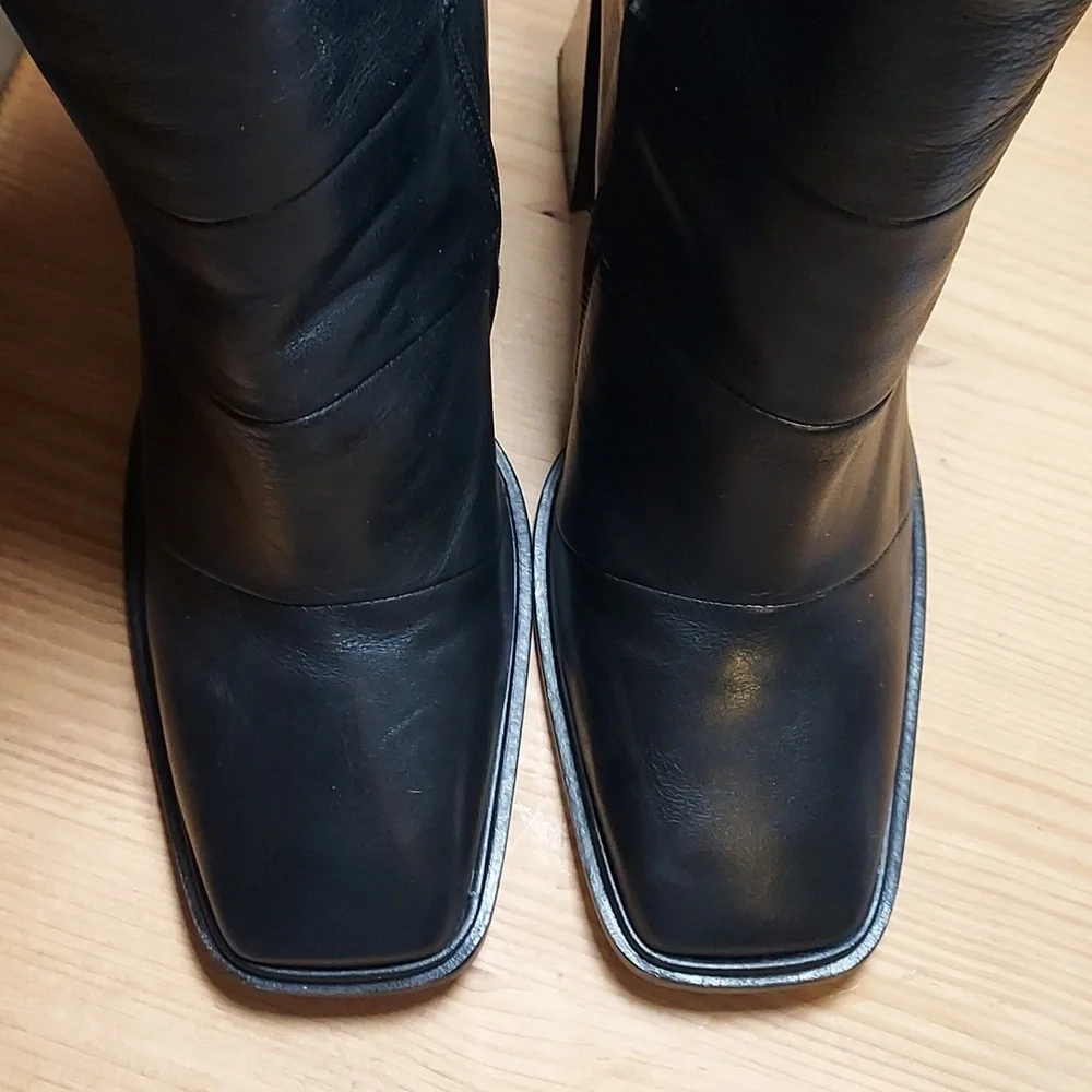 Topshop Black Leather Booties Ankle Boots Size 38 Size 7